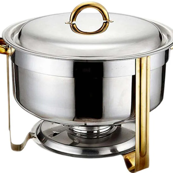 Kesgi - Chafing Dish Round 8 L- Gold Legs/Handle