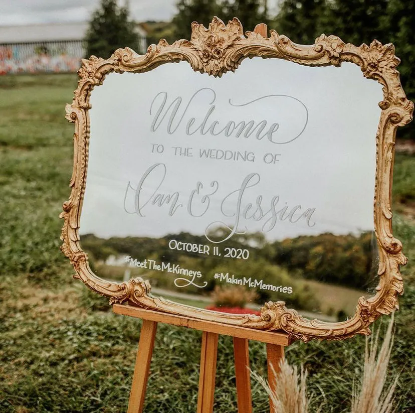 Mirror Wedding Sign 