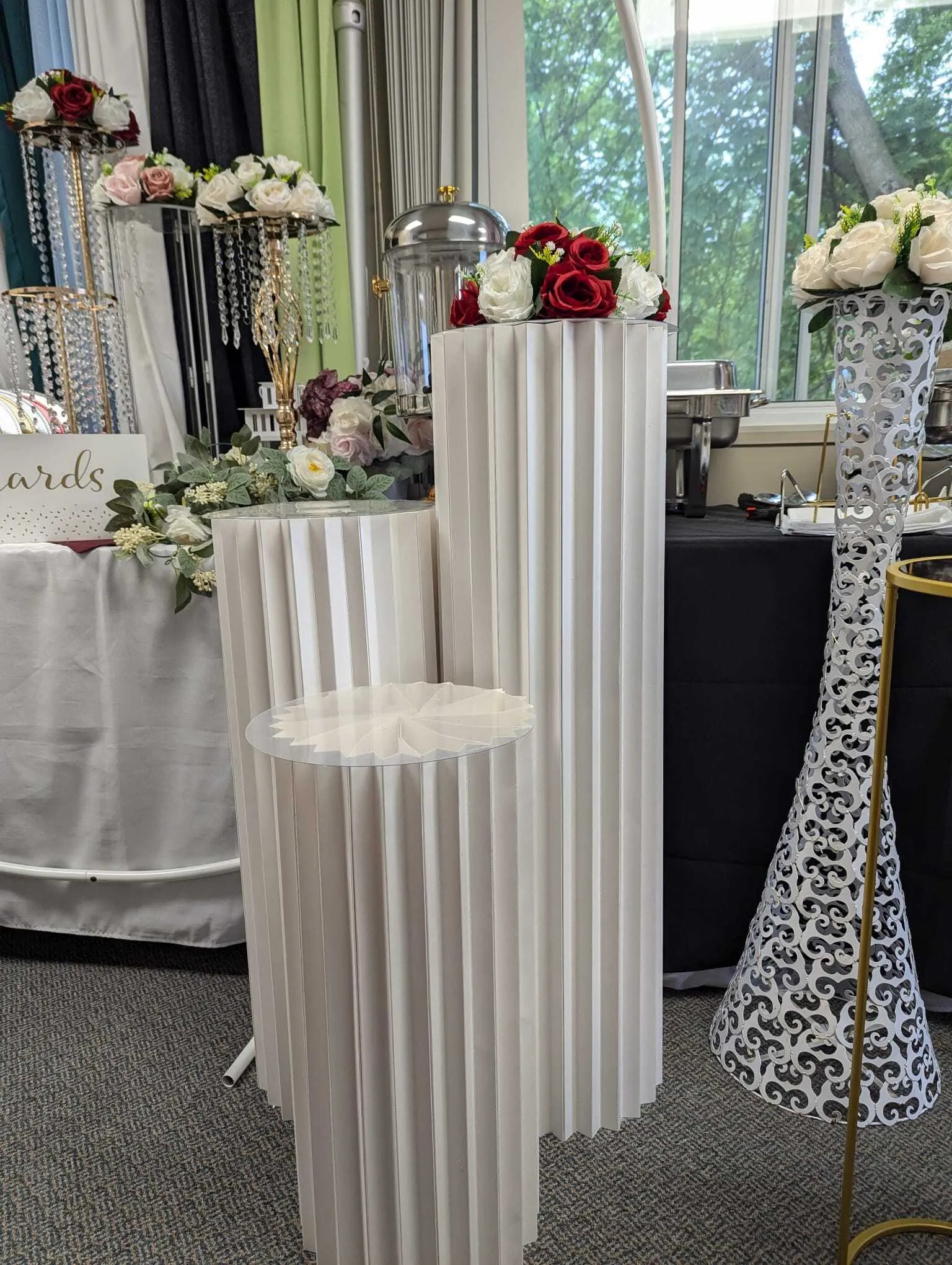 Foldable Paper Columns Display Pedestals Stand
