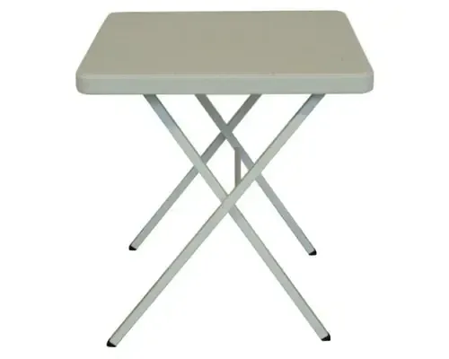 Social Distancing Plastic Table, 27" Square White Folding