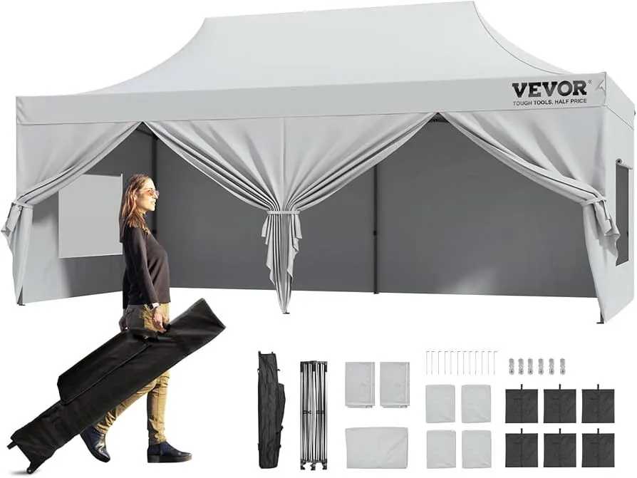 10x20 ft canopy tent with solid walls