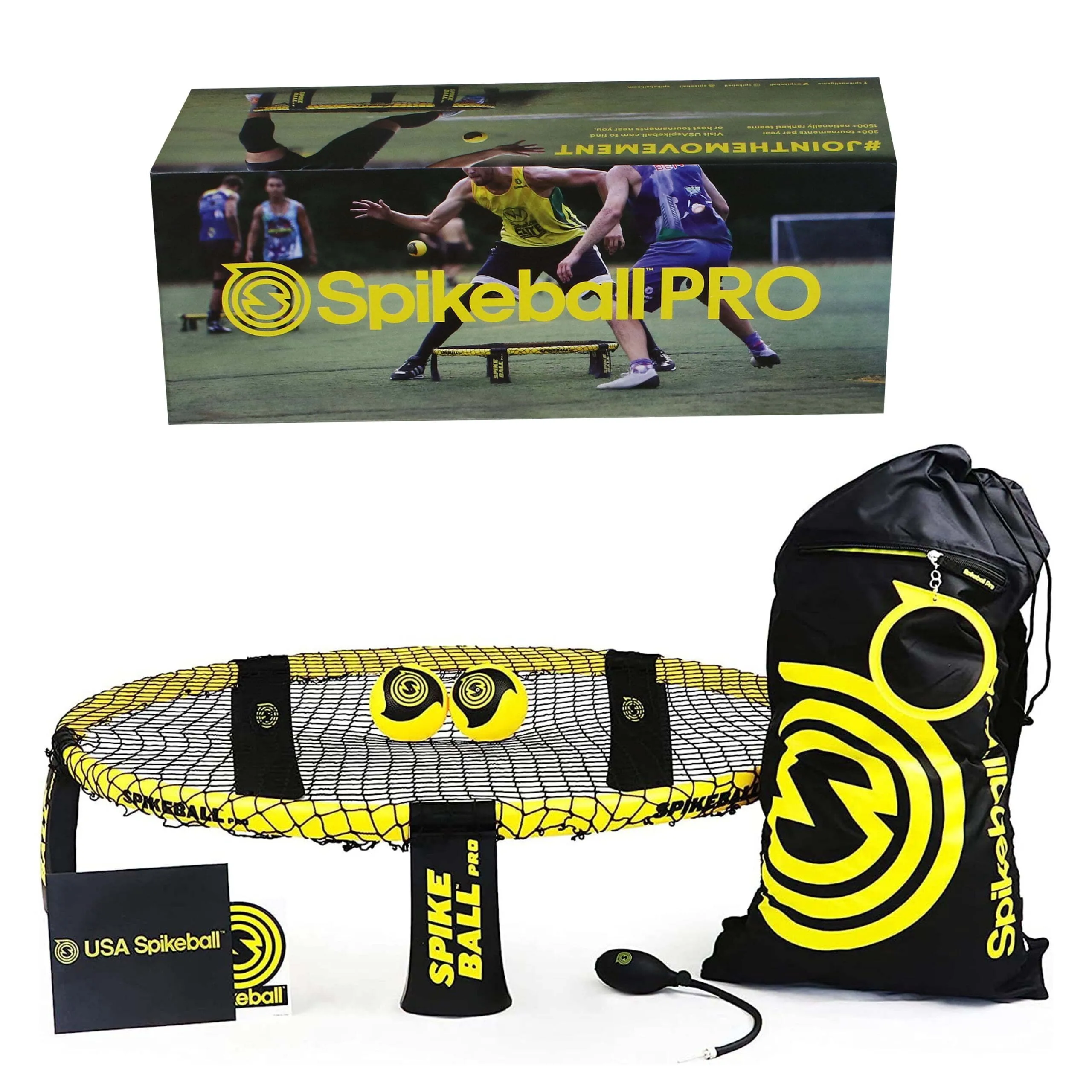 Spikeball Pro Kit (Tournament Edition) - Includes Upgraded Stronger Playing Net, New Balls Designed to Add Spin, Portable Ball Pump Gauge, Backpack