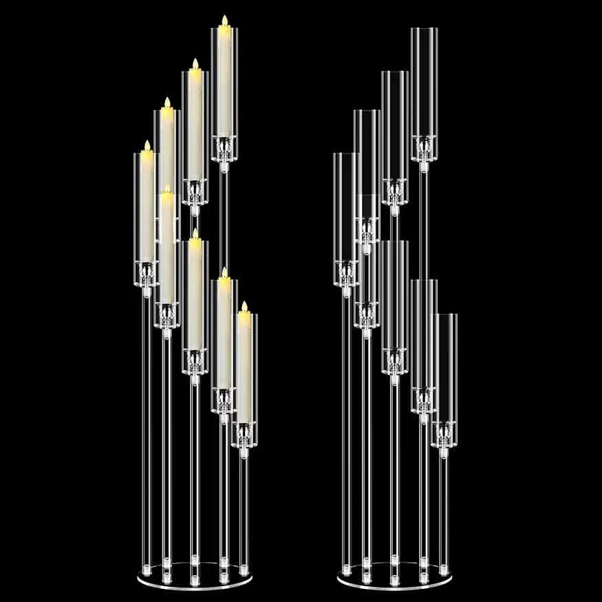 ACRYLIC CANDLE STAND OF 8 PC without LED candles
