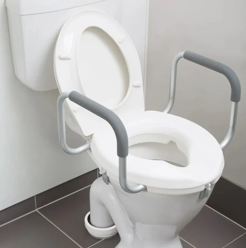 2" Raised Toilet Seat with Armrests