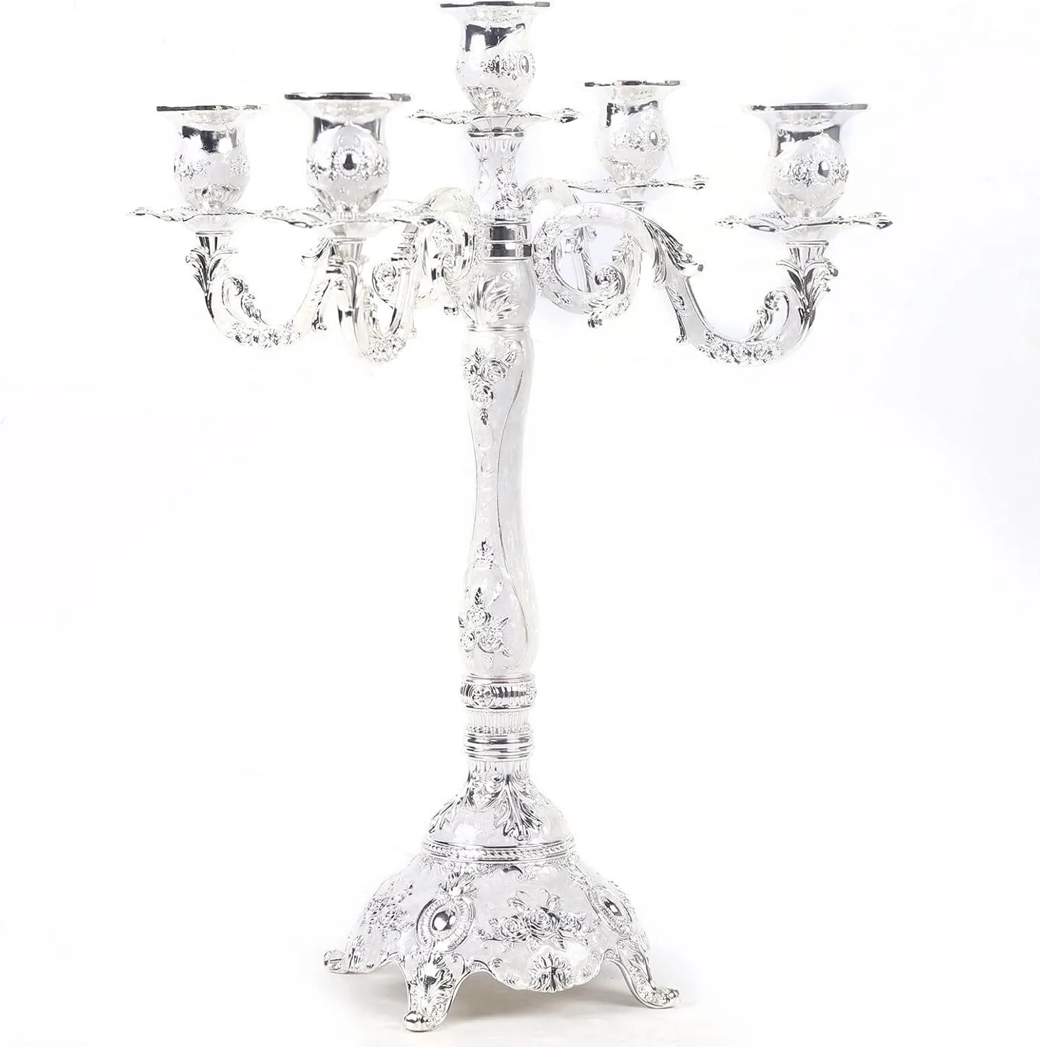 Candelabra Candle Holder Tall 38cm (silver)