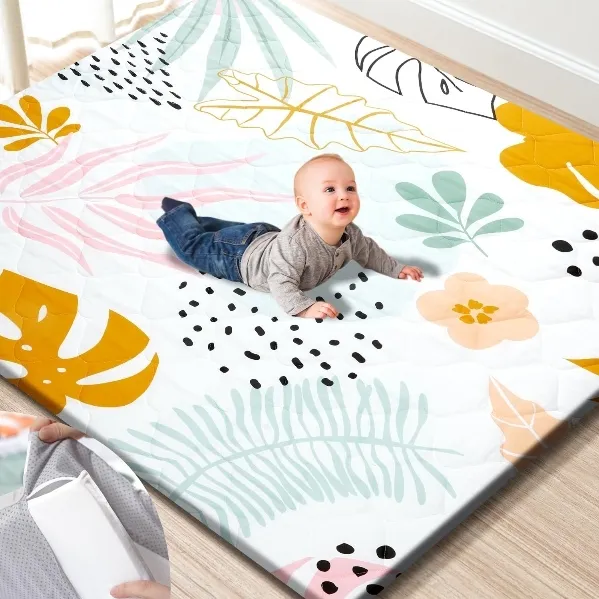 Baby Floor Foam Mat - Premium Foam Baby Play Floor  Mat, 59x59"