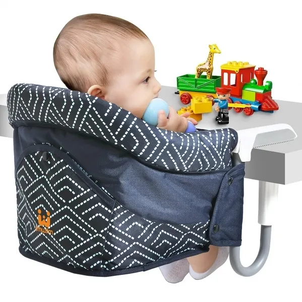 Hook-On High Chair, Portable Baby High Chair for Table and Countertop , Fast Table High Chairs for Babies and Toddlers (Black)