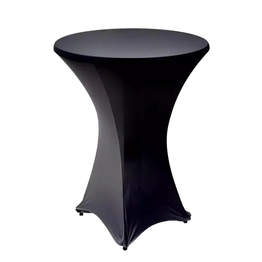 Set partytafel met zwarte hoes