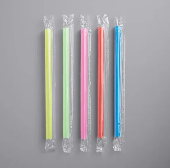 Wrapped Neon Colossal Straws (QTY: 50)