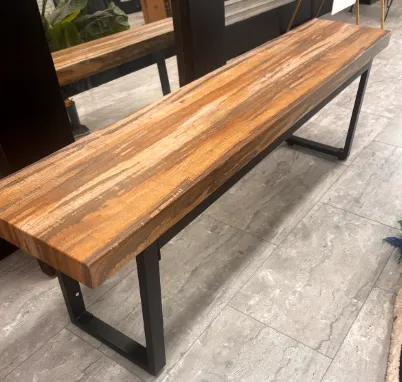Modern Wooden Bench w/ Black Legs
