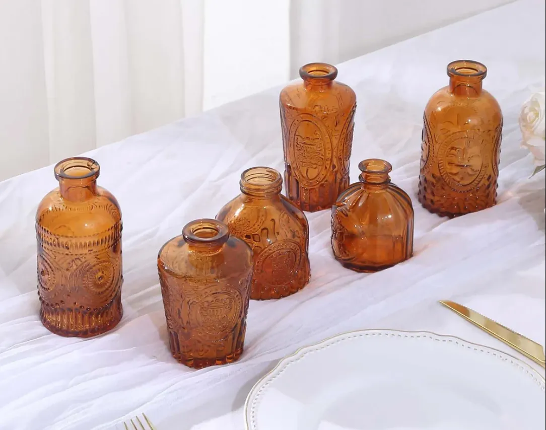 Amber Bud Vases