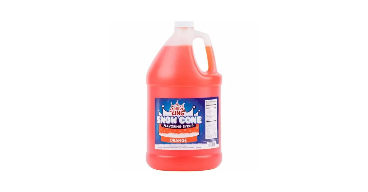 Carnival King Snow Cone Syrup Orange 1 Gallon