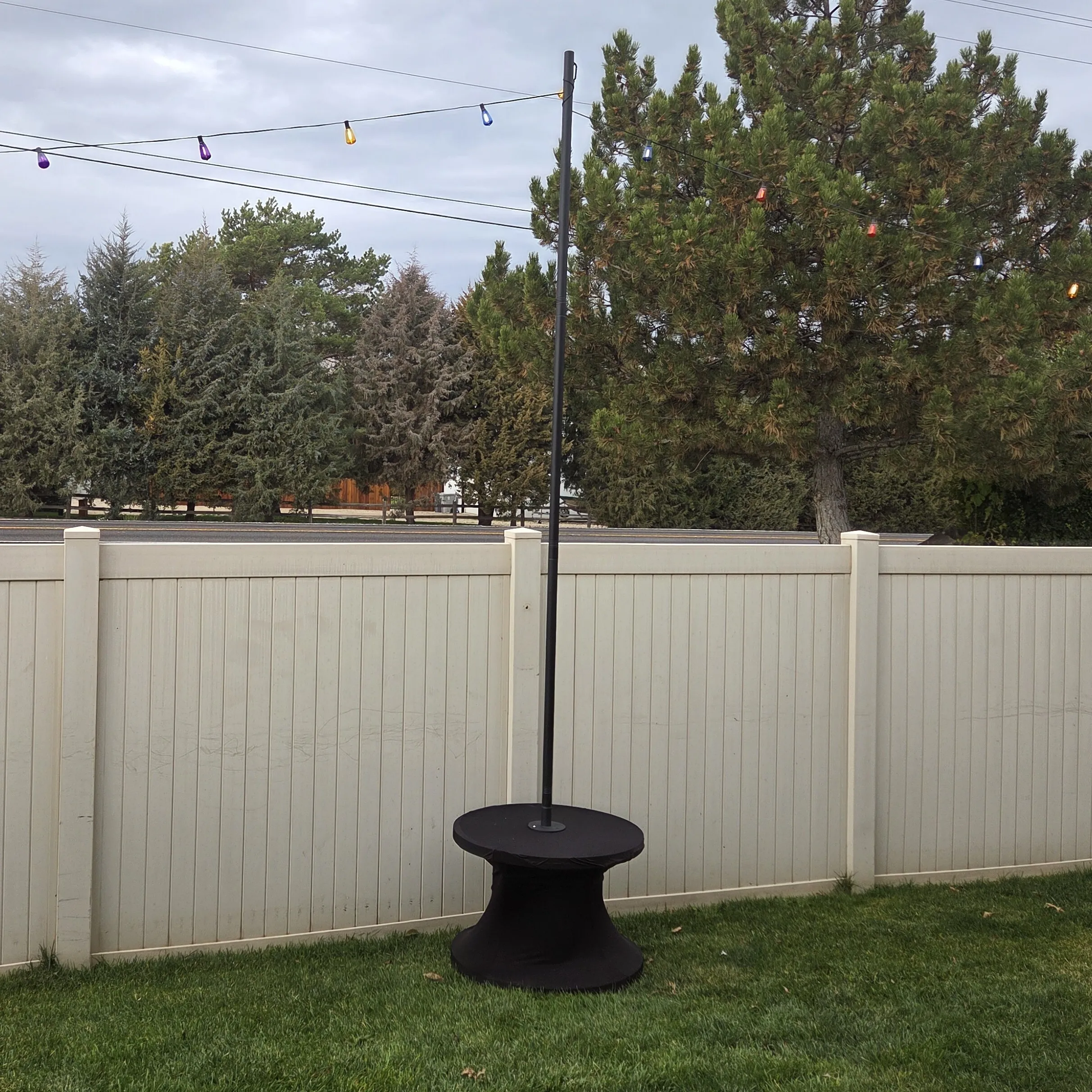 Heavy Duty Base and Pole for Bistro - Cafe - Patio - Yard - Lighting
