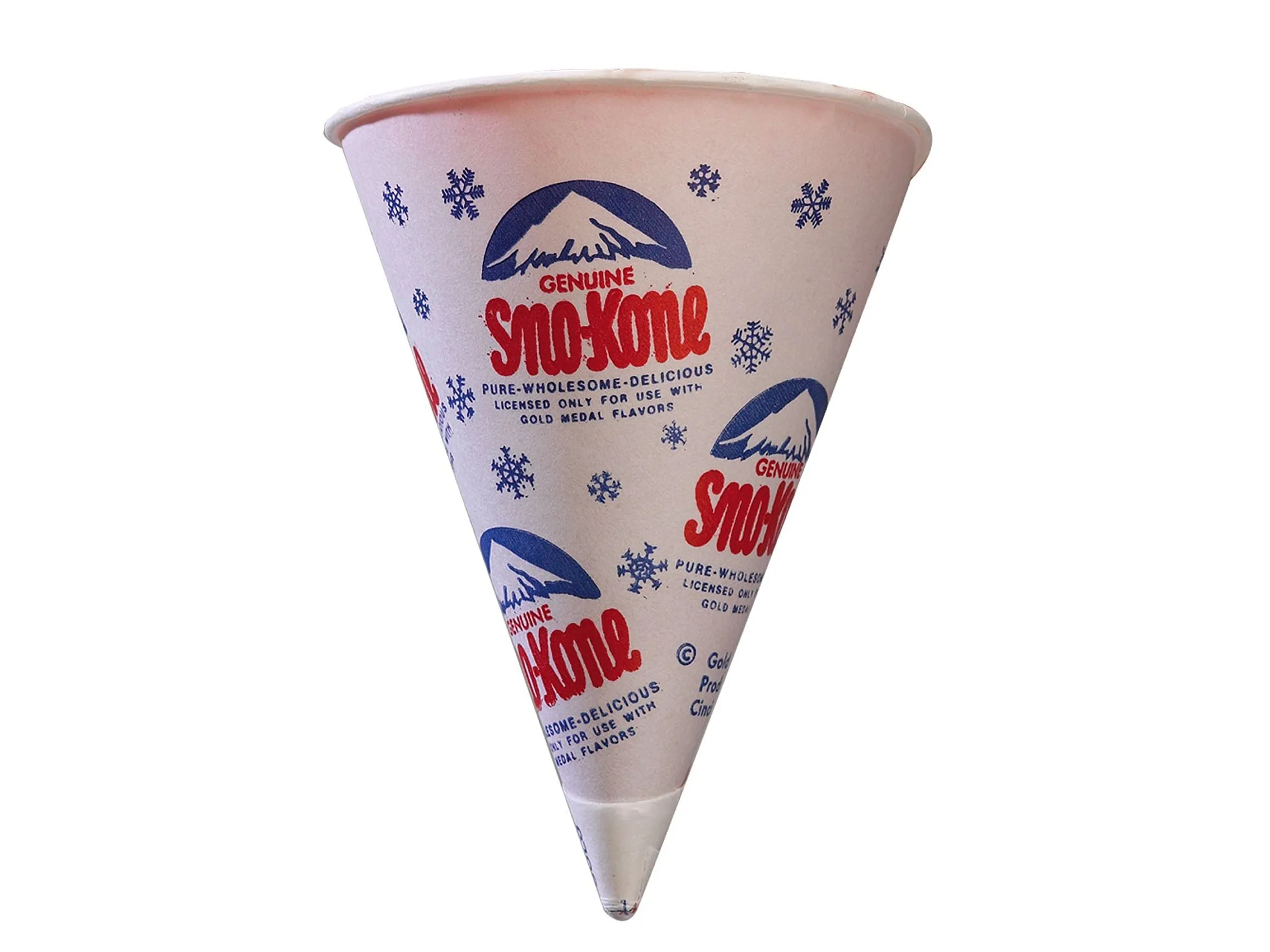 Gold Medal 100 Retro 6oz Snow Cone Cups - Wax Coated (Genuine "Sno-Kone") (100 Pack)