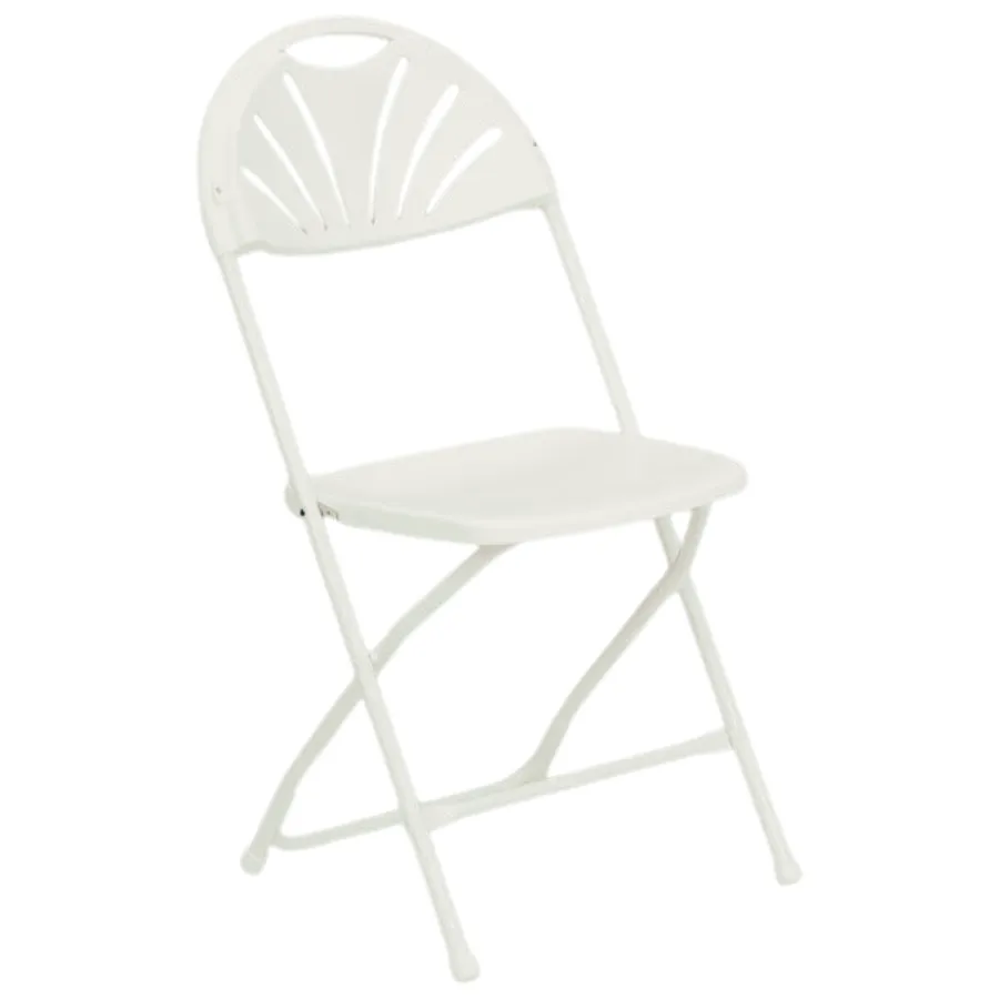 White Fan back Chairs 250# weight capacity 