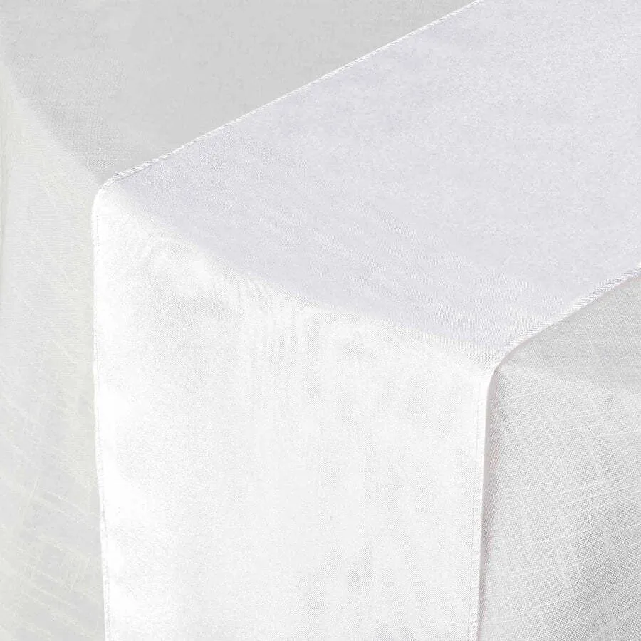 Polyester 12" X 108" Table Runner White - Durable & Wrinkle-Resistant