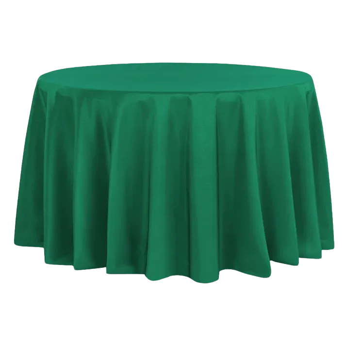 Hunter Green 108" premium polyester round Table linen