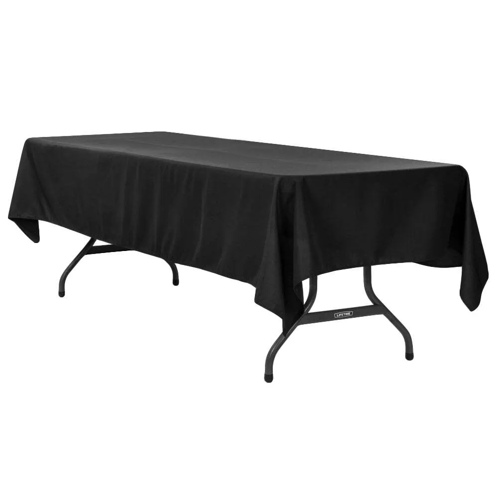 Black 60" x 120" Premium Polyester Rectangle Table Linen (for 8' tables)