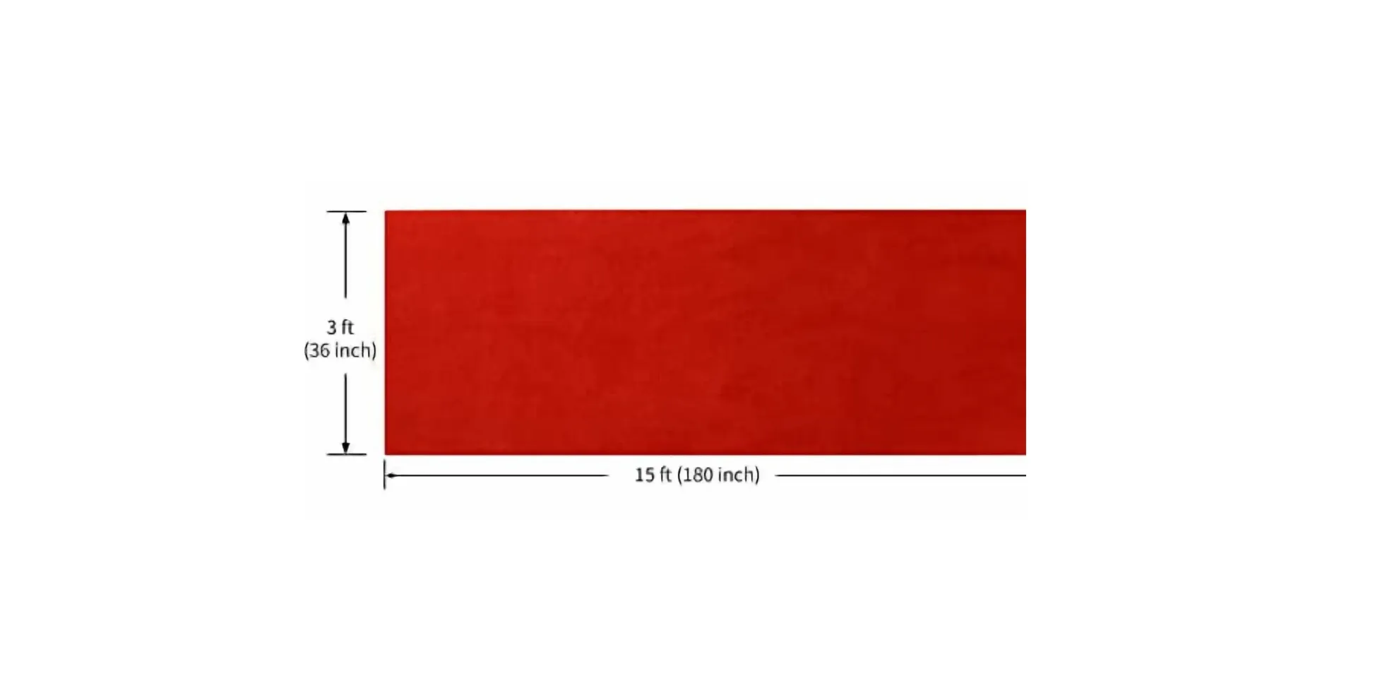 Red Carpet Runner 3x15 ft rubberback