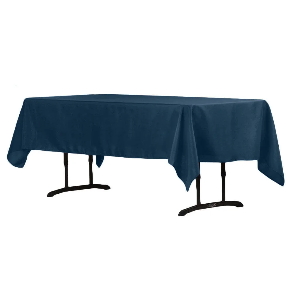 Navy Blue 60" x 102" Premium Polyester Rectangle Table Linen