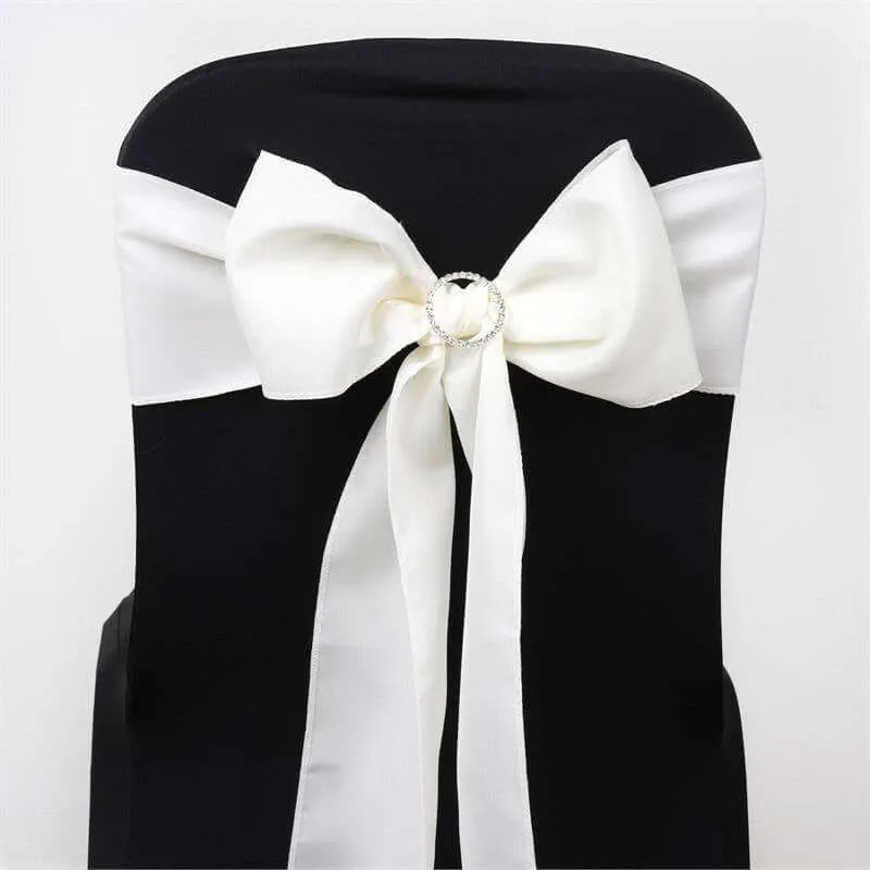 White Polyester Sash 6" x 108"