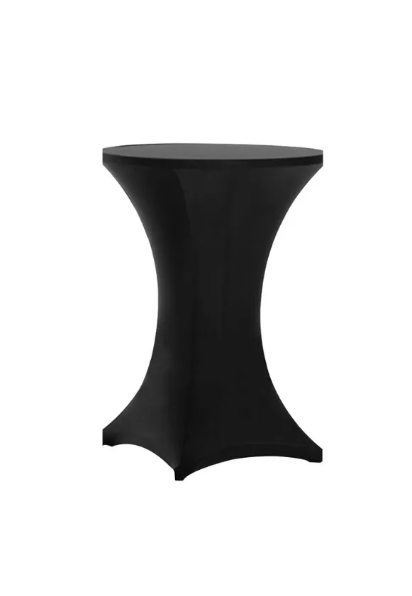 30x42 Inch Highboy Spandex Cocktail Table Covers - Black - Fitted for 30" Round
