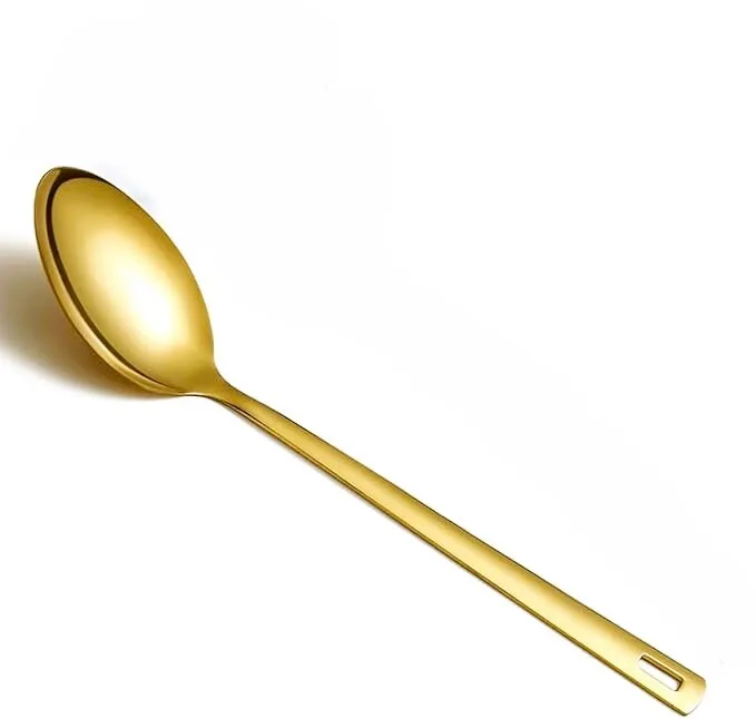 Serving spoon 12.9" (gold color) Stainless Steel Solid Spoon