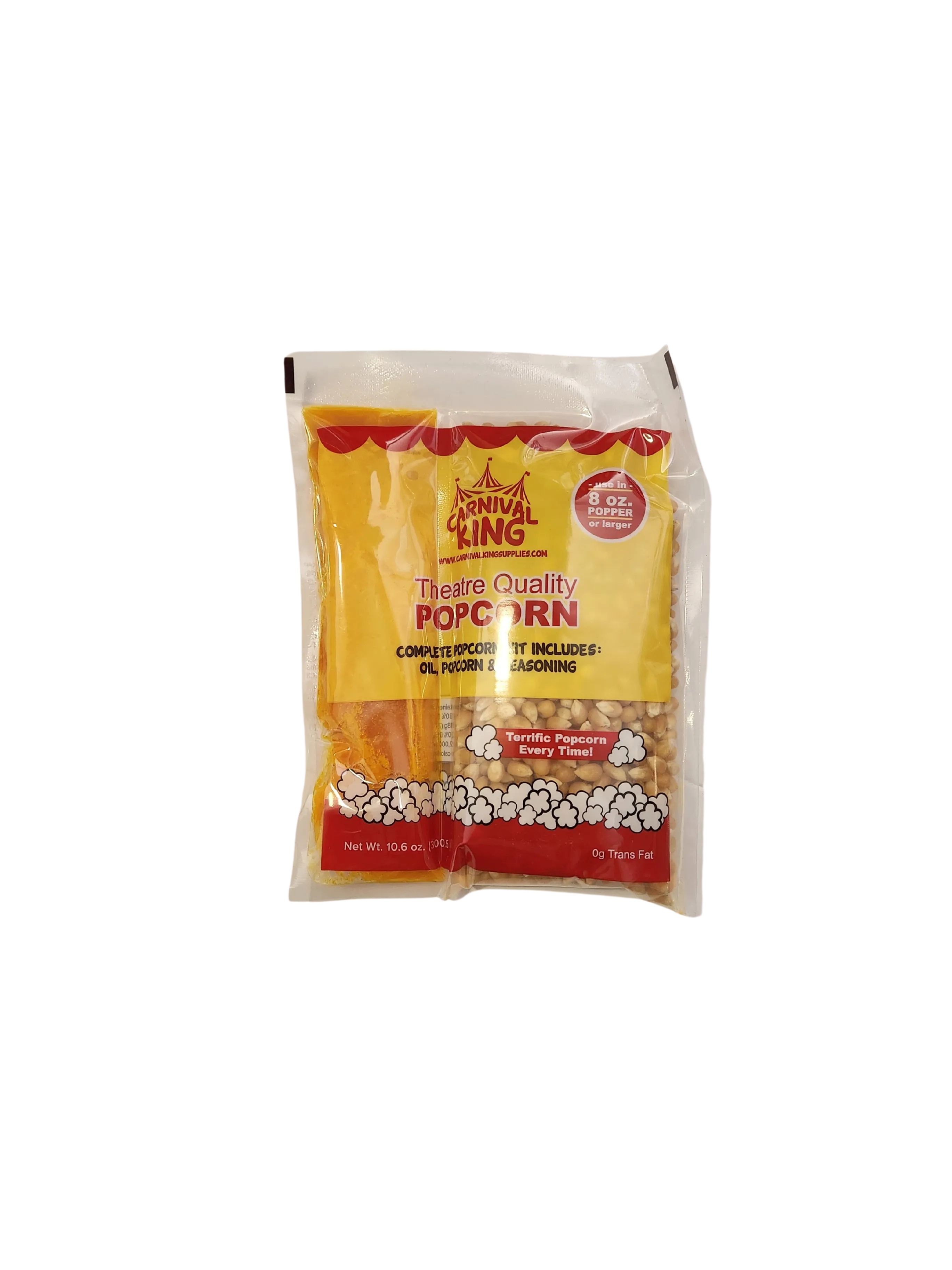 Popcorn kit pre-measured for 8 ounce kettle includes butter oil seeds-makes about 2.0 gallon