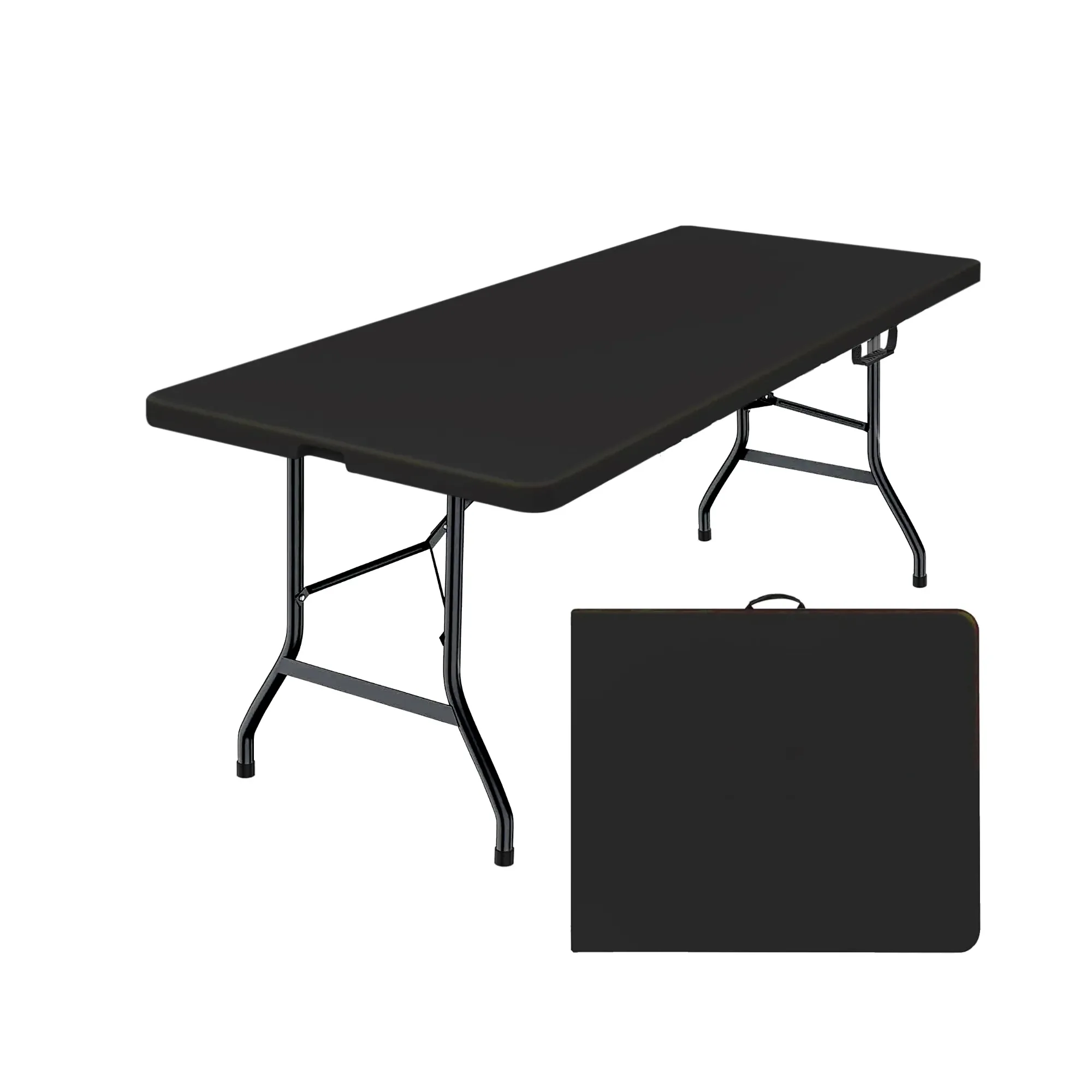 6' x 30" Rectangle Folding Table-Black