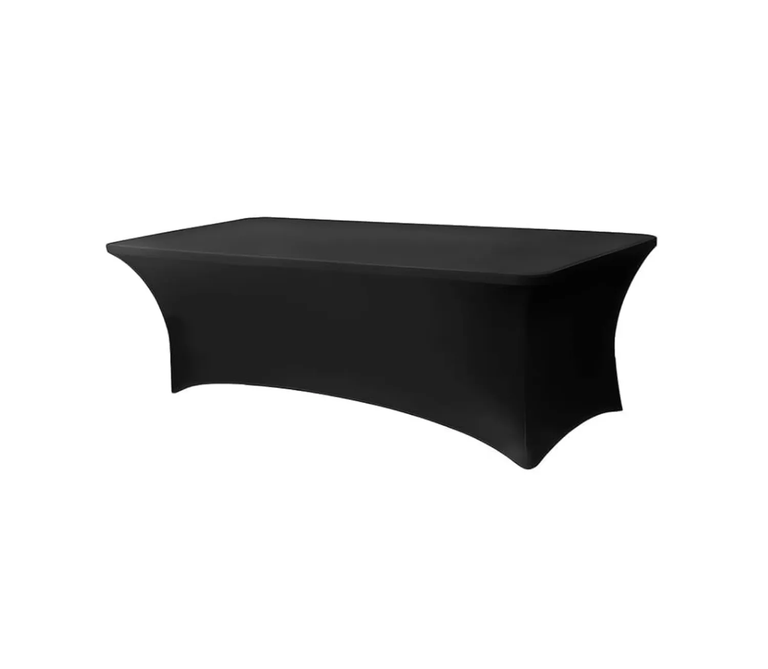 Black Rectangular Spandex Fabric Table Cover 96"x30" for 8' tables