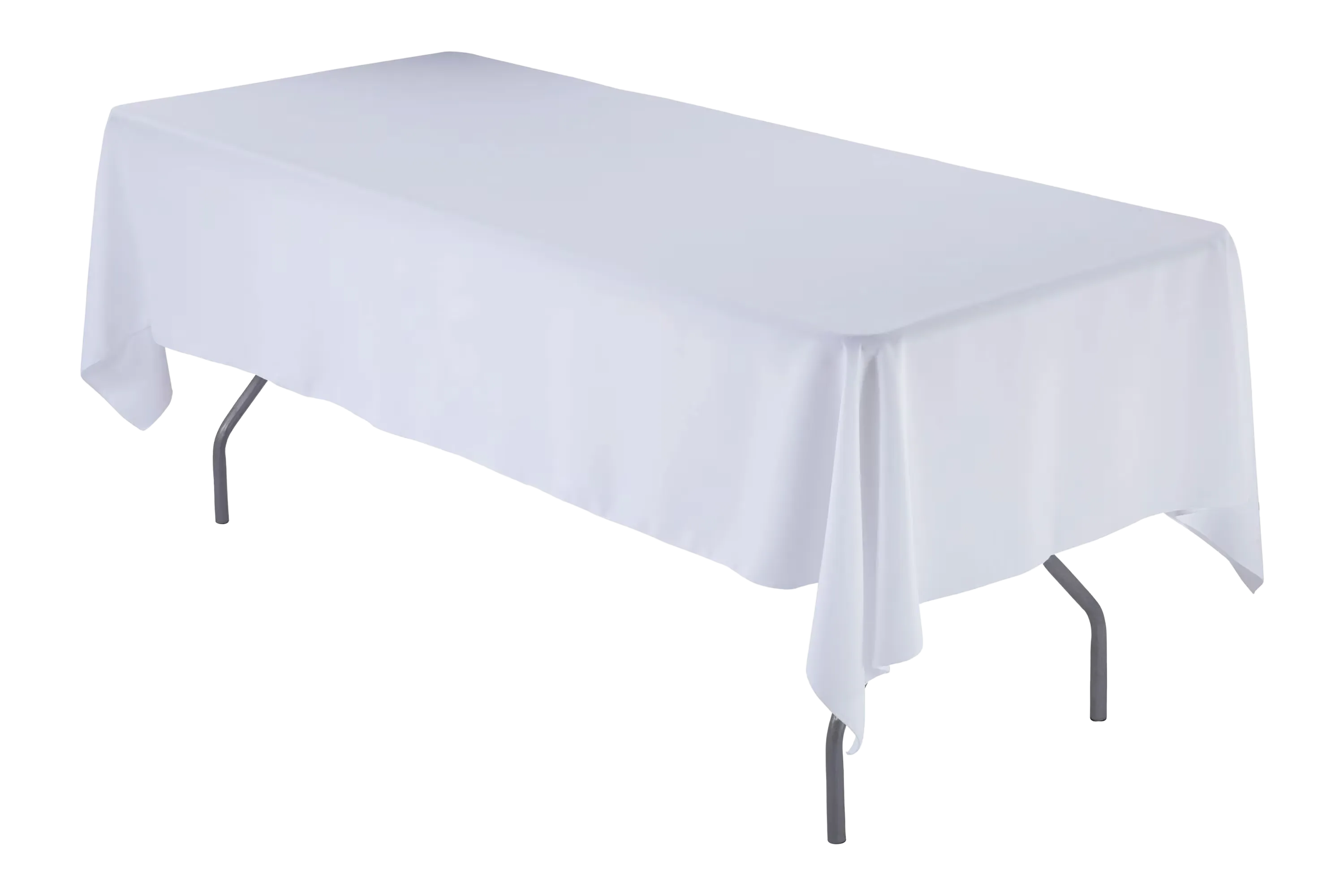 White 90" x 156" Polyester Rectangle Table Linen 