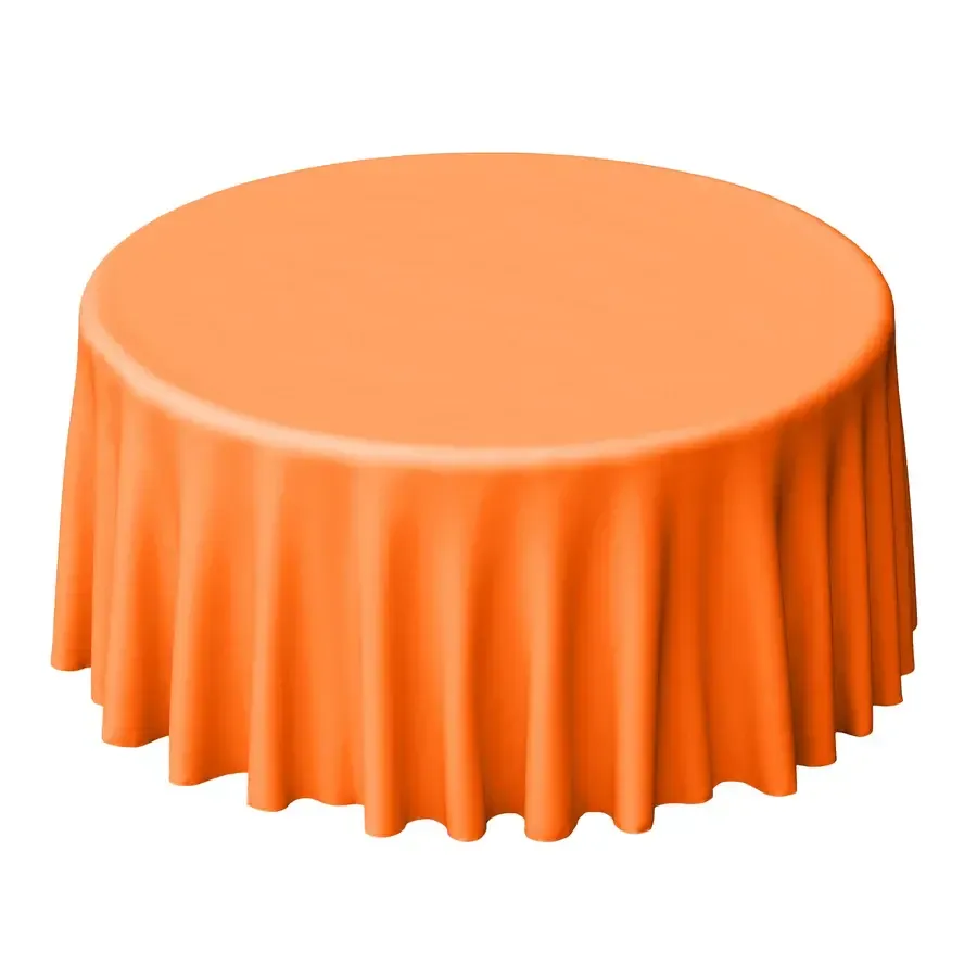 Orange 120" polyester round table linen