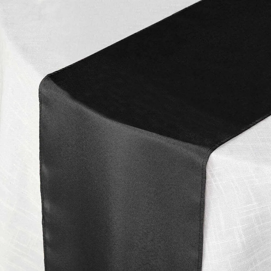 Polyester 12" X 108" Table Runner Black - Durable & Wrinkle-Resistant Table Decor