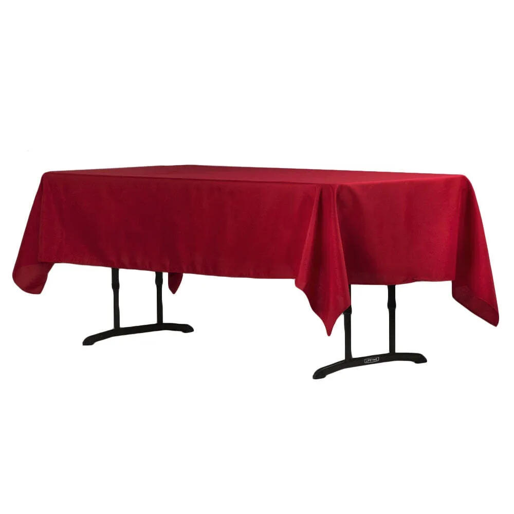 Red 60" x 102" Premium Polyester Rectangle Table Linen