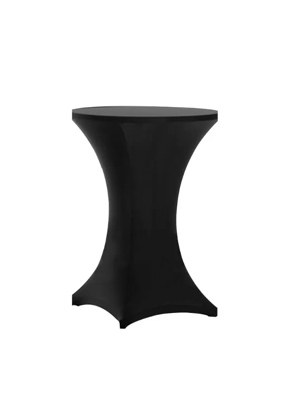 30x42 Inch Highboy Spandex Cocktail Table Covers - Black - Fitted for 30" Round