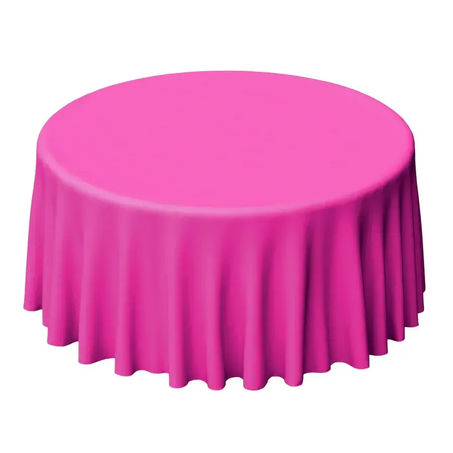 Fuchsia 120" premium polyester round Table linen