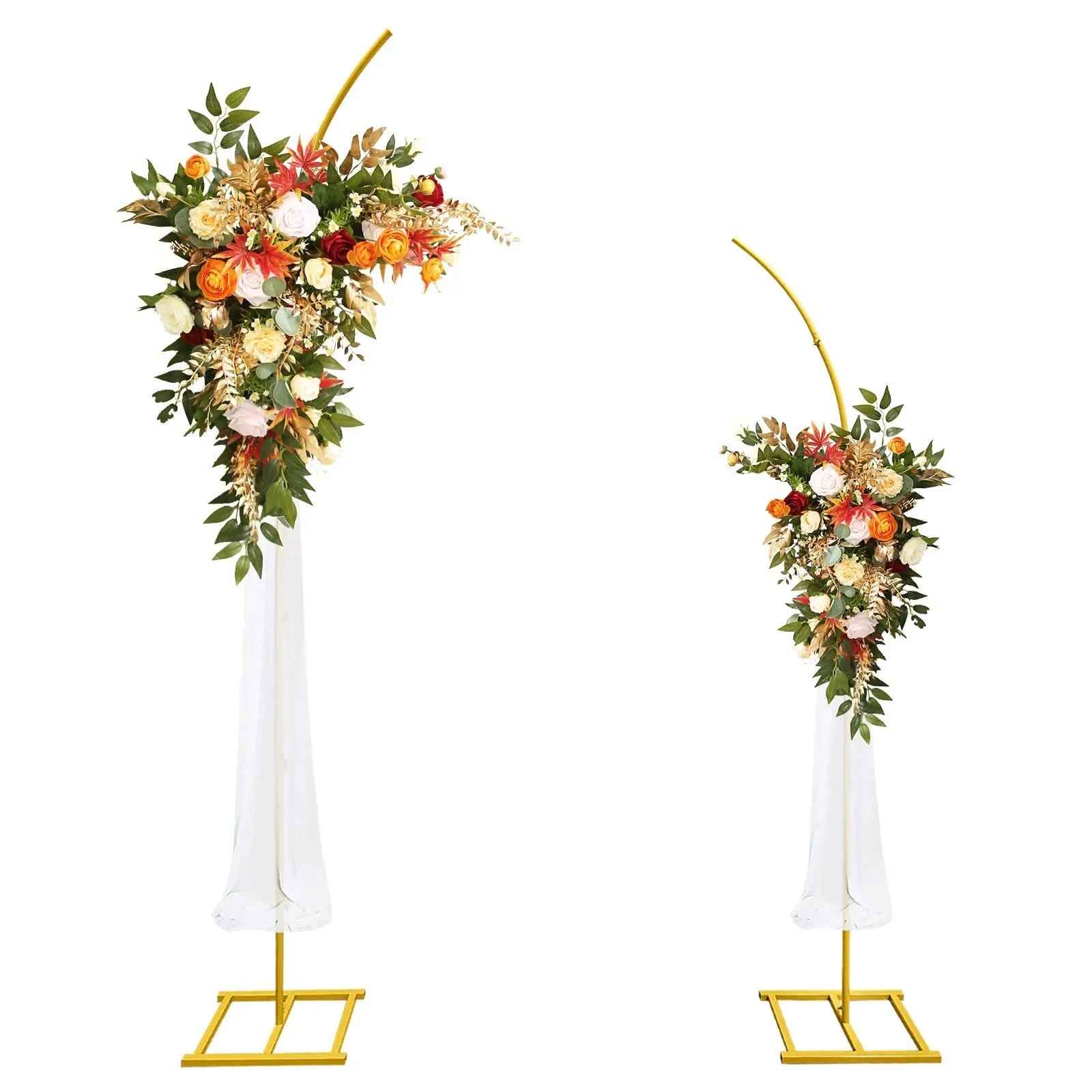 Luxe Gold Floral Stands (Set of 2)