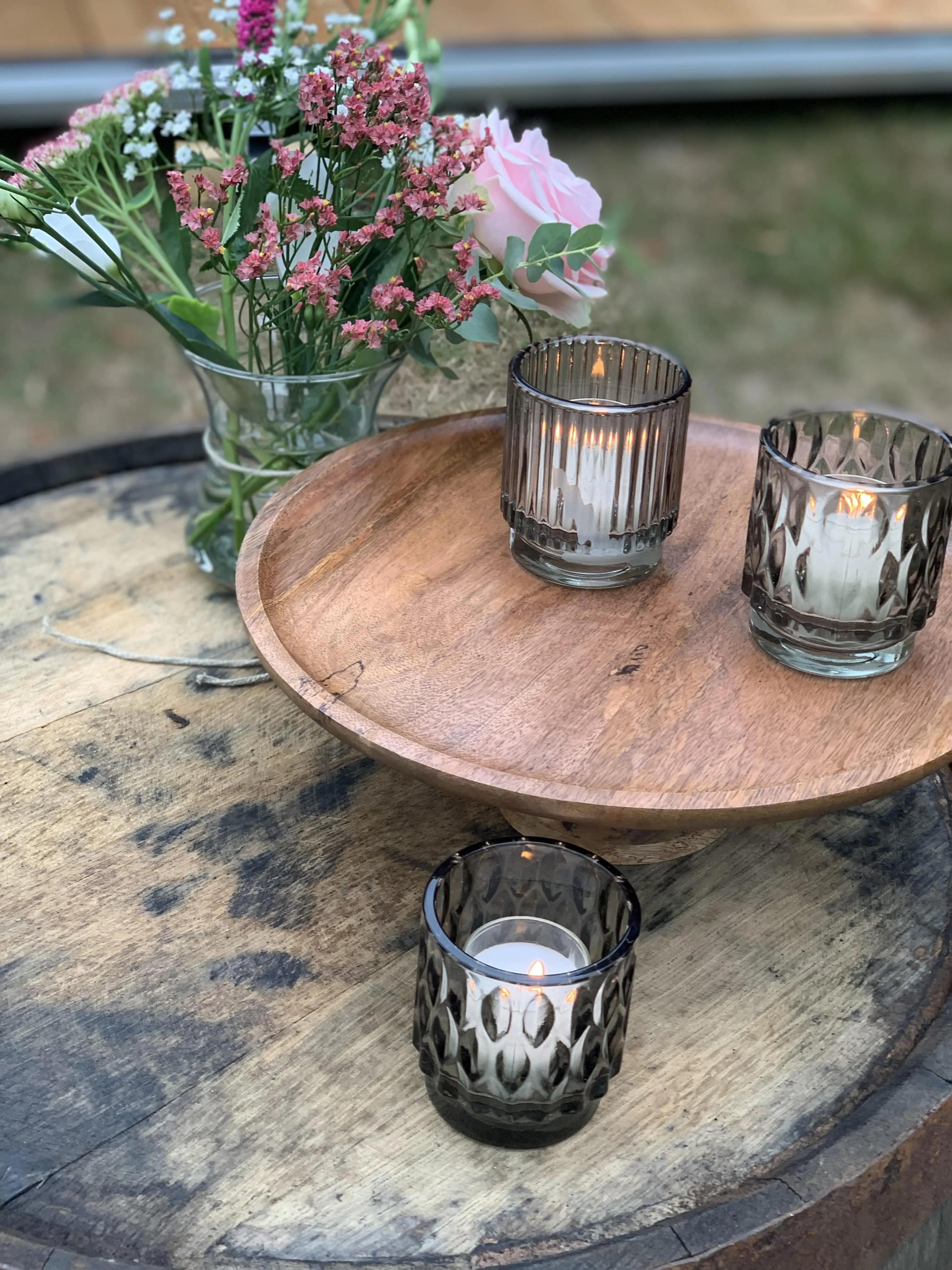 WAXINELICHTHOUDERS ANTRACTIET GLASS - SET VAN 15 STUKS