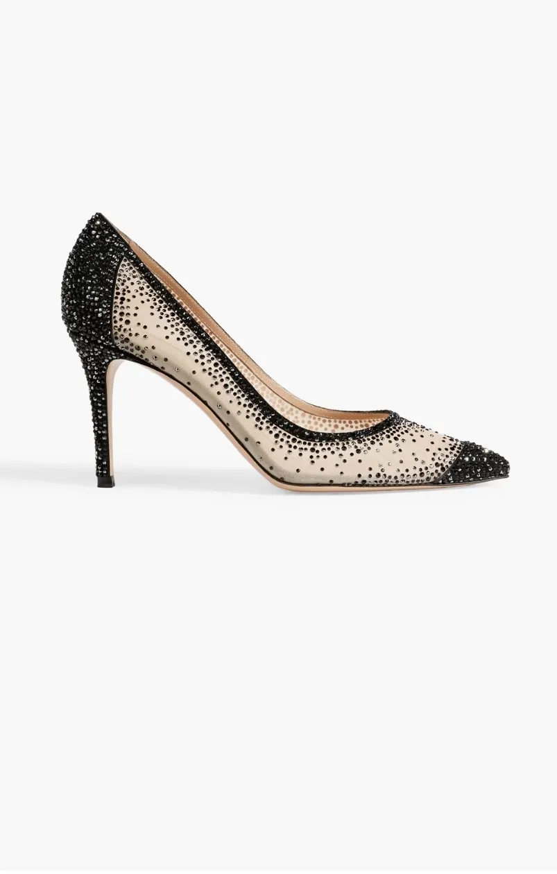 Gianvito Rossi Crystal Mesh Pumps