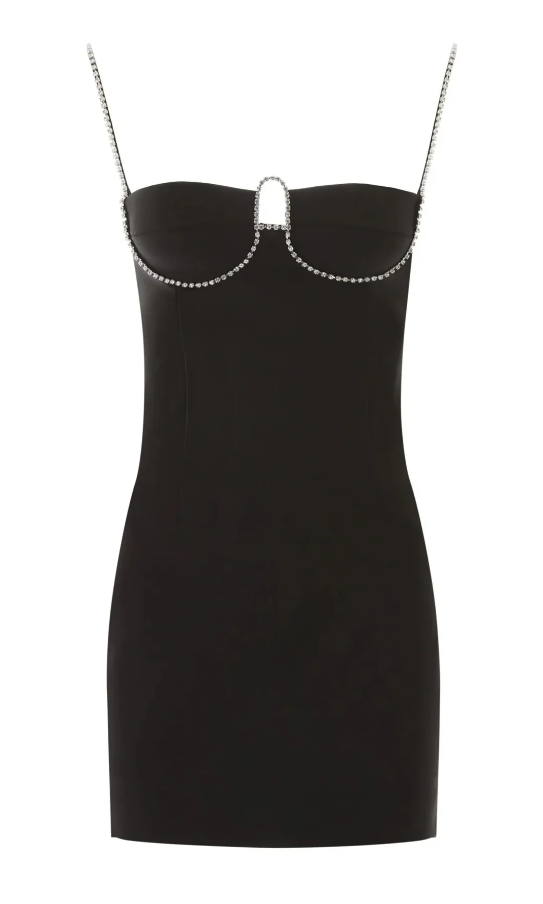 Area Crystal A logo Black Mini Dress