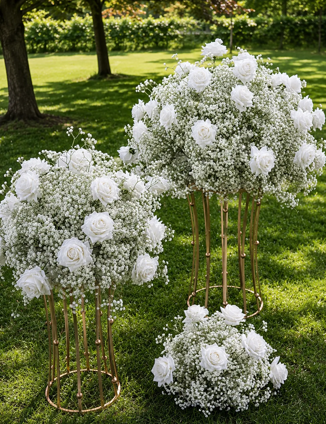 Large Pedestals (65" & 50") - Baby's Breath Collection