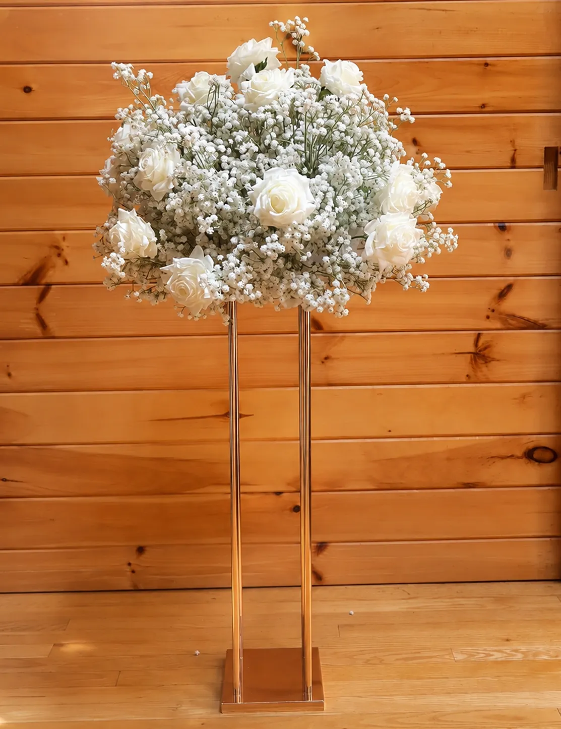 42” Golden Grace Pedestal - Baby's Breath Collection