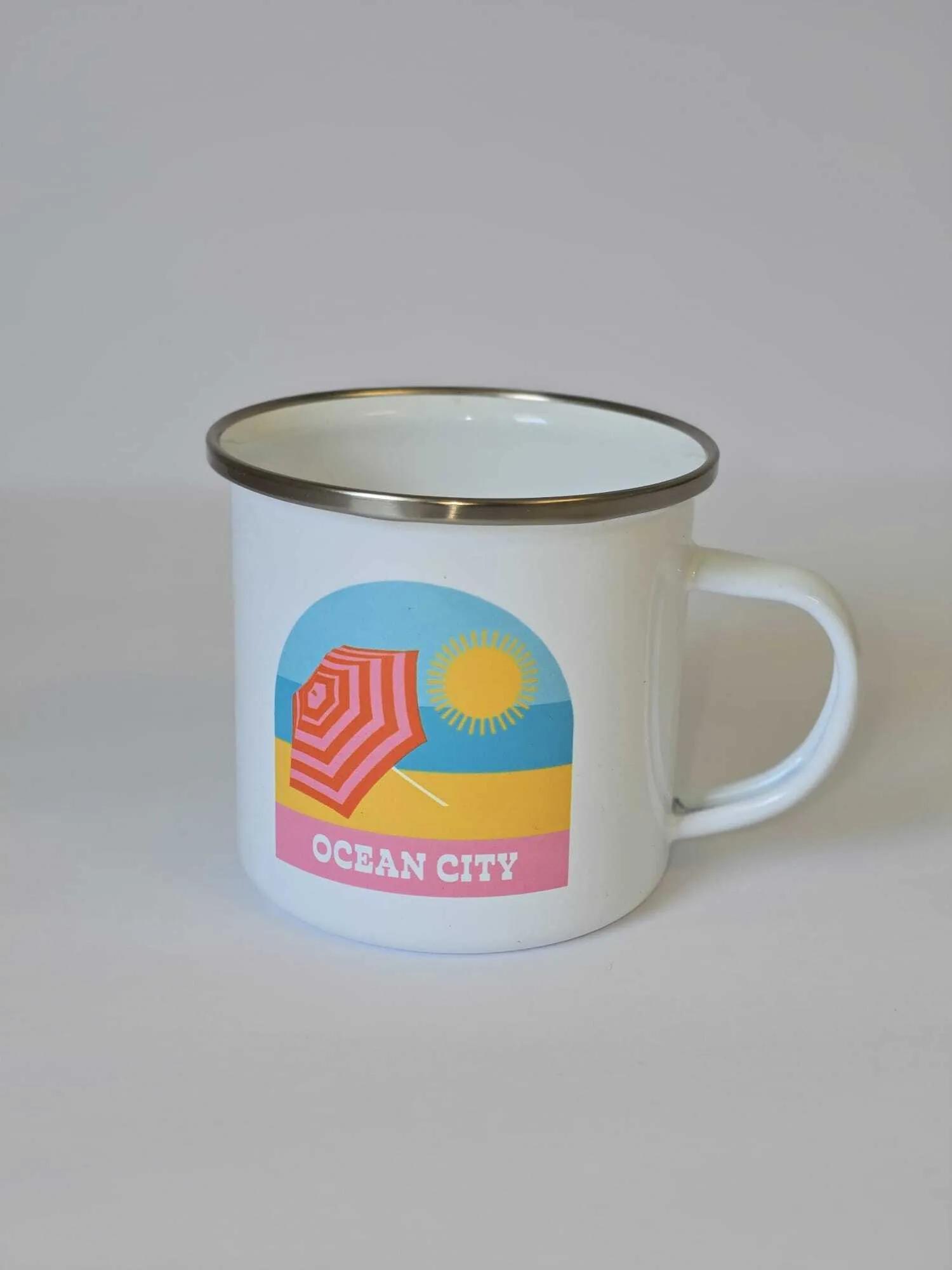 Ocean City Camp Mug - Beach Umbrella View