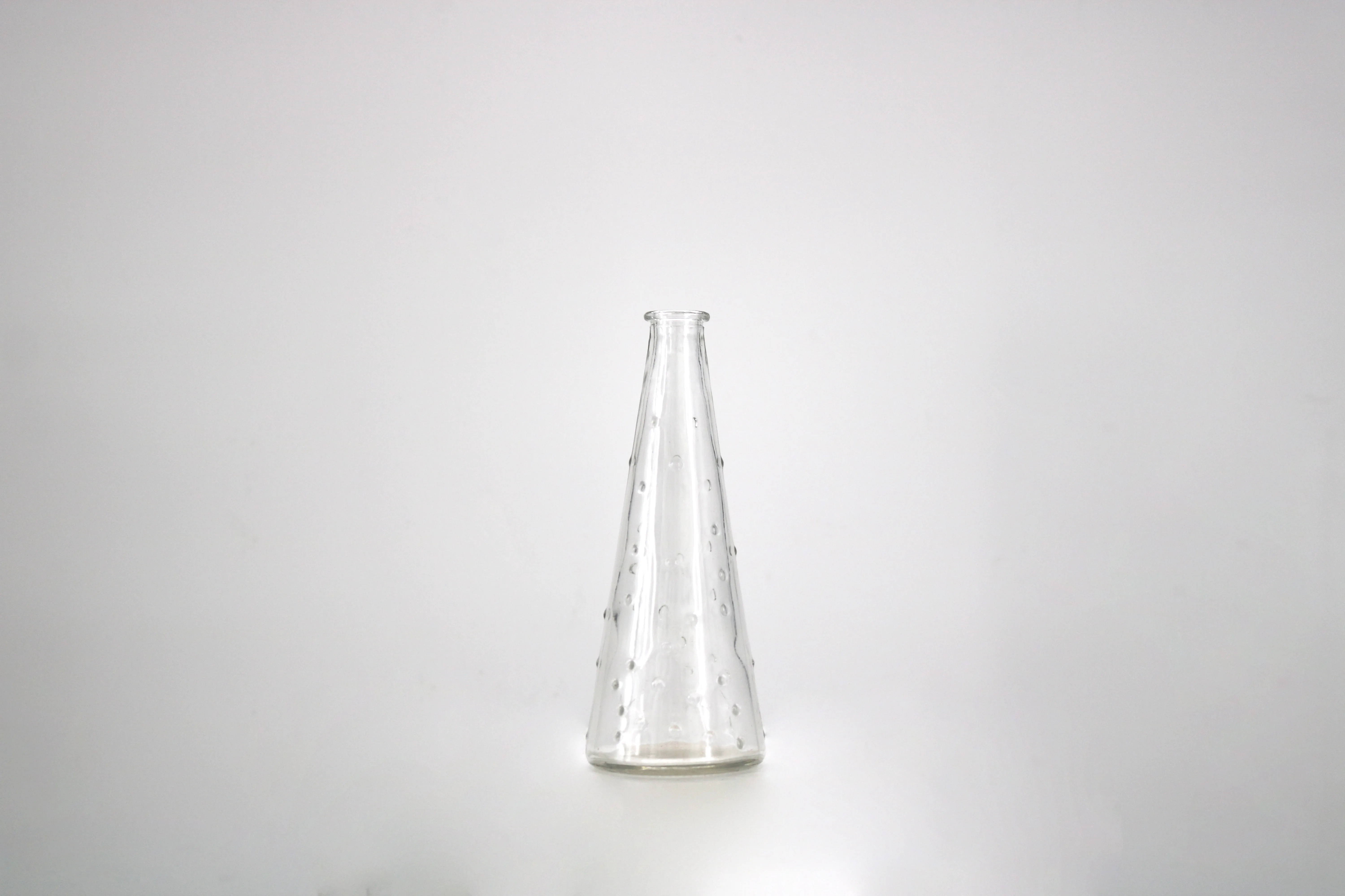 Bubble Dot Hobnail Clear Bud Vase