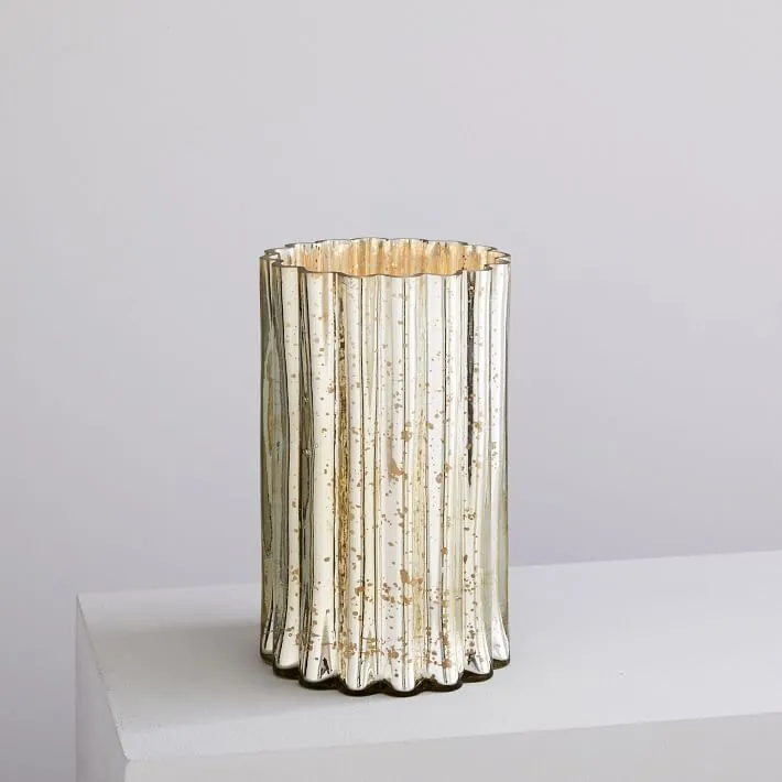 Gold Mercury Scallop Vase (Short)