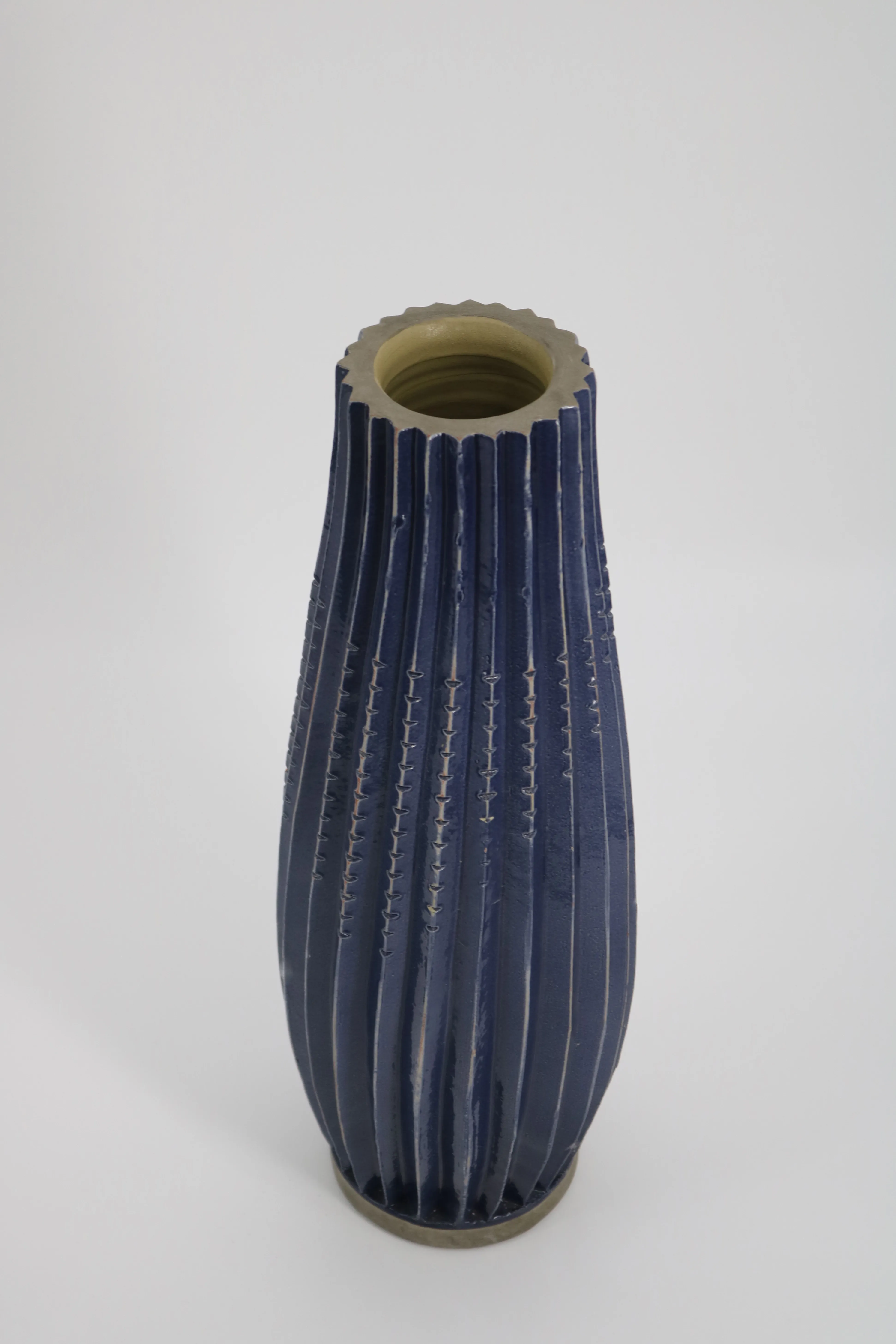 Tall Ceramic Blue Decorative Vase