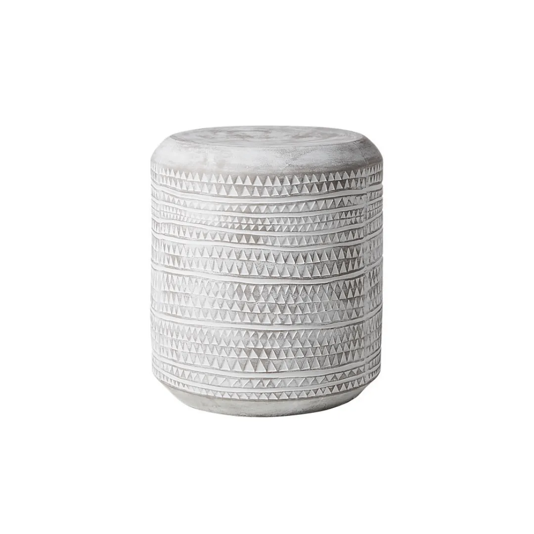 Etched Cement Side Table