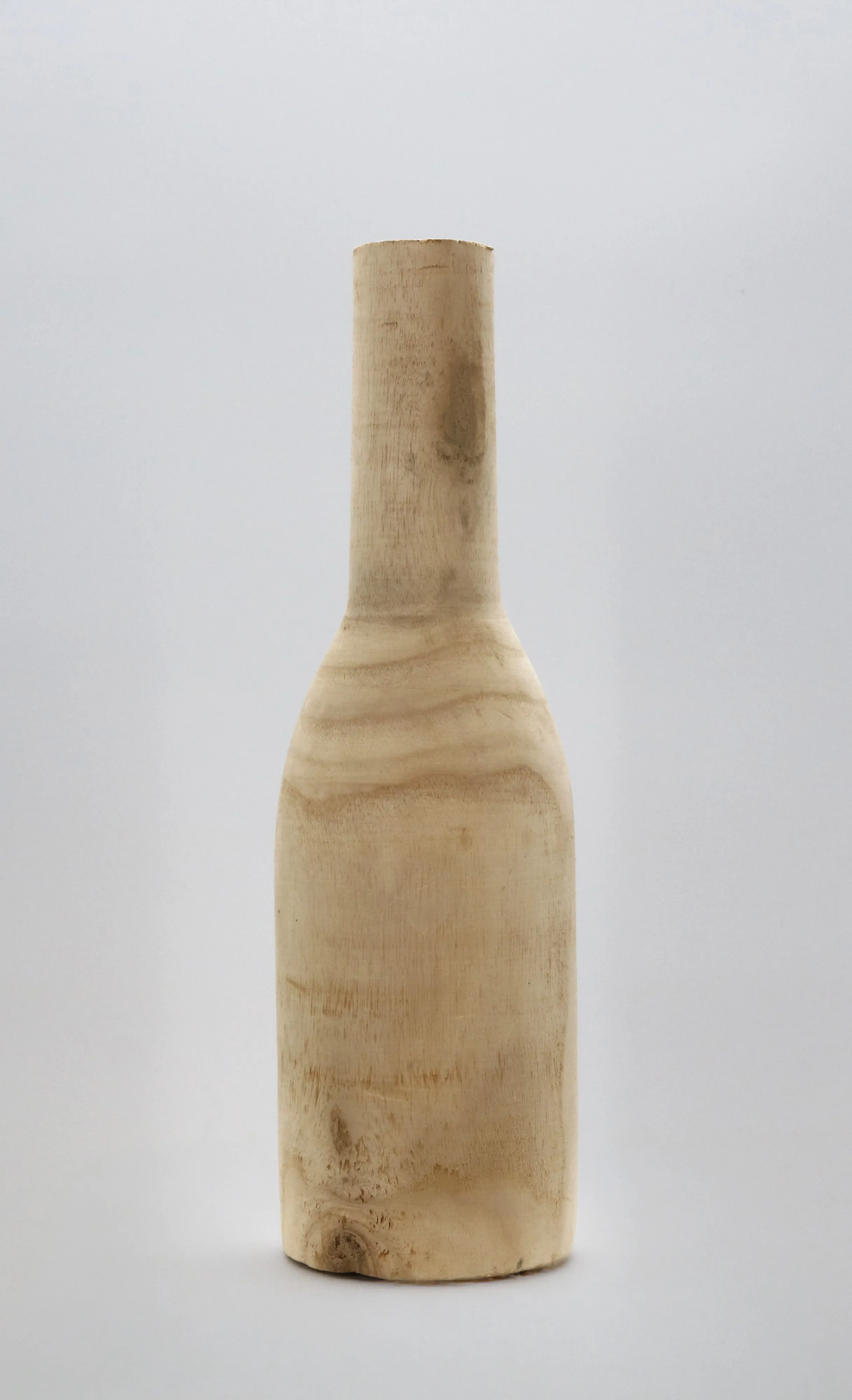 Wood Bottle Vase - 14in
