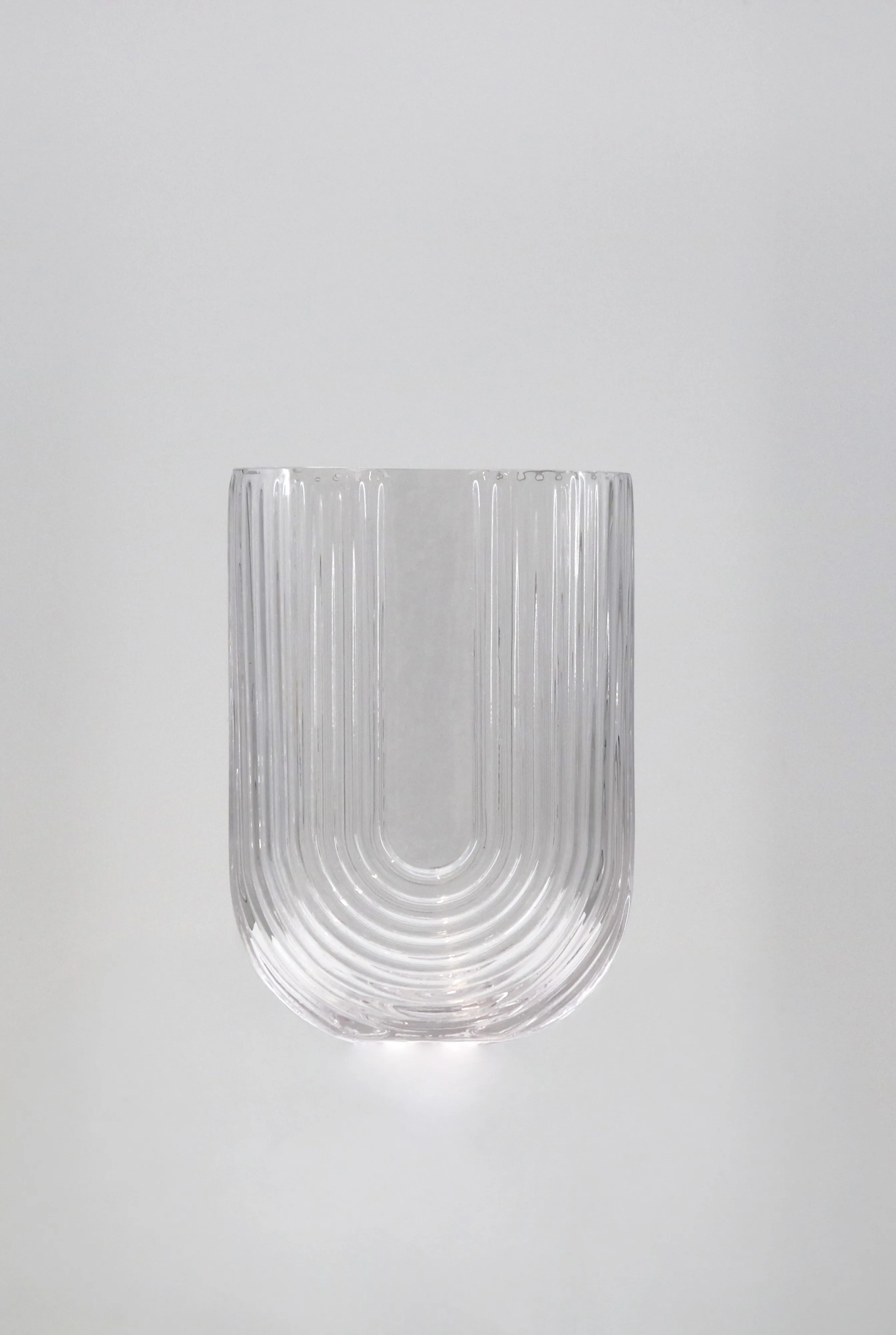 U Shaped Clear Glass Vase
