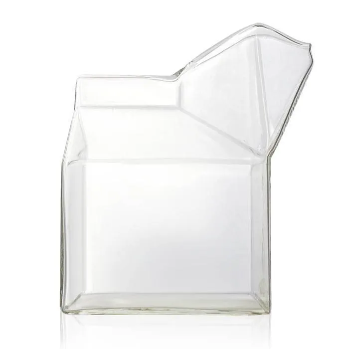 Mini Glass Milk Carton Creamer